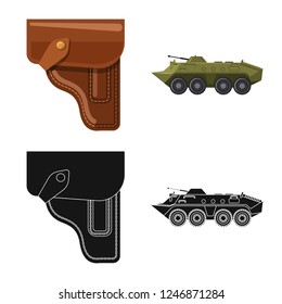 Vector design of weapon and gun icon. Collection of weapon and army stock symbol for web.