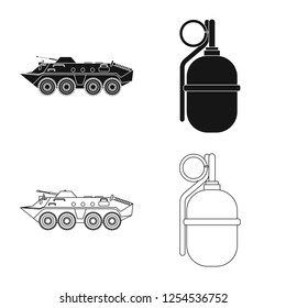 Vector design of weapon and gun icon. Collection of weapon and army stock vector illustration.