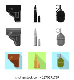 Vector design of weapon and gun icon. Collection of weapon and army stock vector illustration.