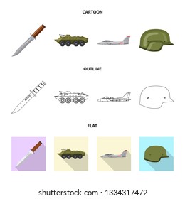 Vector design of weapon and gun icon. Collection of weapon and army stock vector illustration.