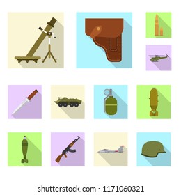 Vector design of weapon and gun logo. Collection of weapon and army stock vector illustration.