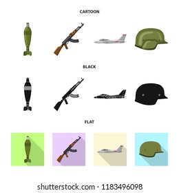 Vector design of weapon and gun logo. Set of weapon and army vector icon for stock.