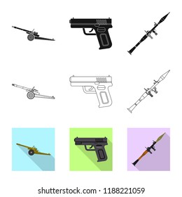 Vector design of weapon and gun logo. Collection of weapon and army stock vector illustration.