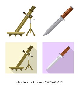 Vector design of weapon and gun logo. Collection of weapon and army stock symbol for web.