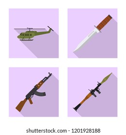 Vector design of weapon and gun logo. Collection of weapon and army vector icon for stock.