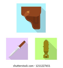 Vector design of weapon and gun logo. Set of weapon and army vector icon for stock.
