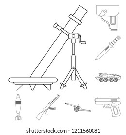 Vector design of weapon and gun logo. Set of weapon and army vector icon for stock.