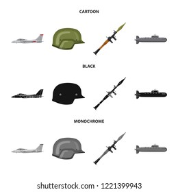 Vector design of weapon and gun logo. Set of weapon and army vector icon for stock.