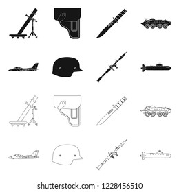 Vector design of weapon and gun logo. Collection of weapon and army stock vector illustration.