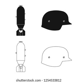 Vector design of weapon and gun logo. Collection of weapon and army stock vector illustration.