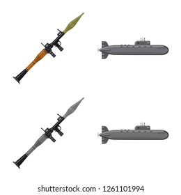 Vector design of weapon and gun logo. Set of weapon and army vector icon for stock.