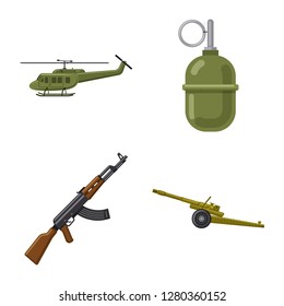 Vector design of weapon and gun logo. Collection of weapon and army vector icon for stock.