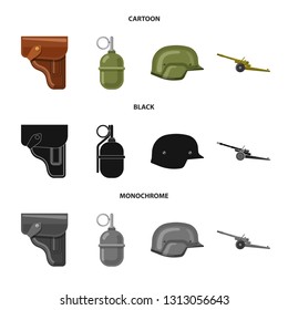 Vector design of weapon and gun logo. Collection of weapon and army stock vector illustration.