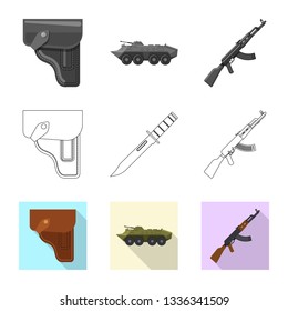 Vector design of weapon and gun logo. Collection of weapon and army vector icon for stock.
