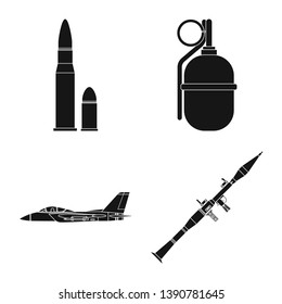 Vector design of weapon and gun logo. Set of weapon and army vector icon for stock.