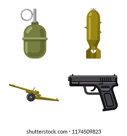 Vector design of weapon and gun sign. Collection of weapon and army vector icon for stock.