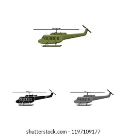 Vector design of weapon and gun sign. Collection of weapon and army stock vector illustration.