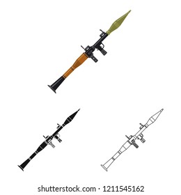 Vector design of weapon and gun sign. Set of weapon and army vector icon for stock.