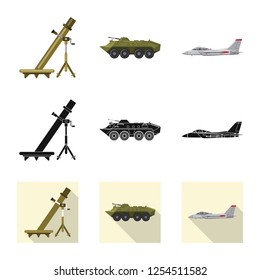 Vector design of weapon and gun sign. Collection of weapon and army vector icon for stock.