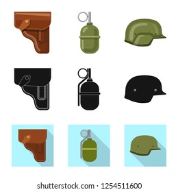 Vector design of weapon and gun sign. Collection of weapon and army stock vector illustration.