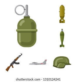 Vector design of weapon and gun sign. Set of weapon and army vector icon for stock.