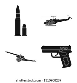 Vector design of weapon and gun sign. Collection of weapon and army vector icon for stock.