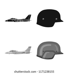 Vector design of weapon and gun symbol. Set of weapon and army stock symbol for web.