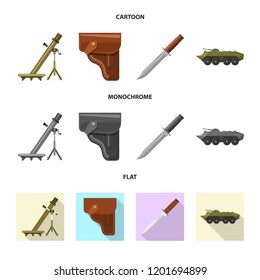 Vector design of weapon and gun symbol. Collection of weapon and army vector icon for stock.