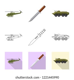 Vector design of weapon and gun symbol. Collection of weapon and army vector icon for stock.