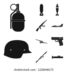 Vector design of weapon and gun symbol. Collection of weapon and army vector icon for stock.