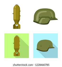 Vector design of weapon and gun symbol. Set of weapon and army vector icon for stock.
