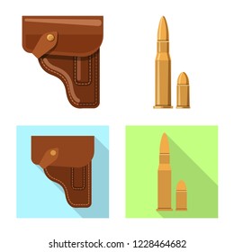Vector design of weapon and gun symbol. Collection of weapon and army stock vector illustration.
