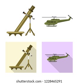 Diseño vectorial de arma y símbolo de arma. Colección de armas y símbolo del ejército para la web.