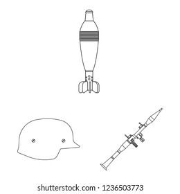 Vector design of weapon and gun symbol. Collection of weapon and army stock vector illustration.