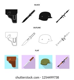 Vector design of weapon and gun symbol. Set of weapon and army stock symbol for web.