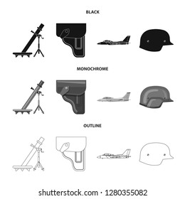 Vector design of weapon and gun symbol. Set of weapon and army vector icon for stock.