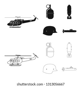 Vector design of weapon and gun symbol. Set of weapon and army stock symbol for web.