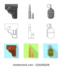 Vector design of weapon and gun symbol. Collection of weapon and army vector icon for stock.
