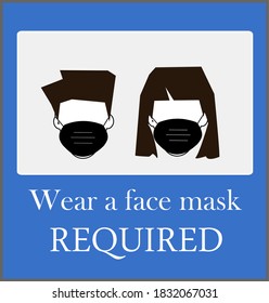 Diseño vectorial de usar una máscara facial signo y símbolo necesarios