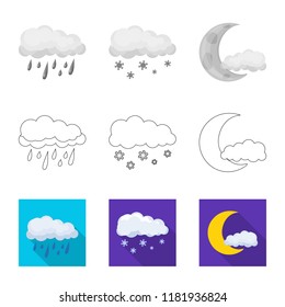 Vector design of weather and climate icon. Set of weather and cloud stock symbol for web.