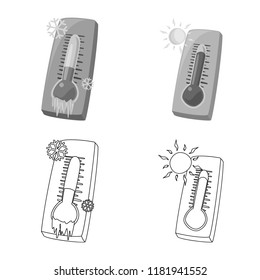 Vector design of weather and climate icon. Set of weather and cloud vector icon for stock.