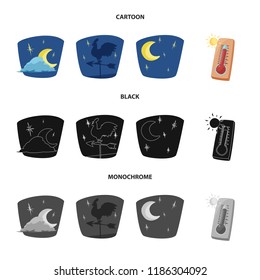 Vector design of weather and climate icon. Set of weather and cloud stock vector illustration.