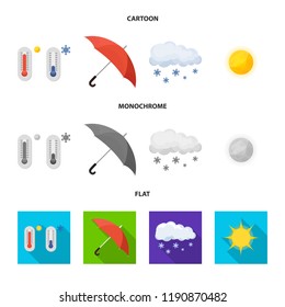 Vector design of weather and climate icon. Set of weather and cloud stock symbol for web.