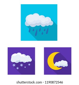 Vector design of weather and climate icon. Collection of weather and cloud stock symbol for web.