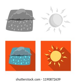 Vector design of weather and climate icon. Set of weather and cloud stock symbol for web.