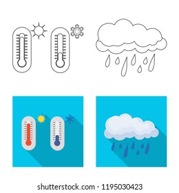 Vector design of weather and climate icon. Collection of weather and cloud stock symbol for web.