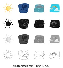 Vector design of weather and climate icon. Set of weather and cloud vector icon for stock.