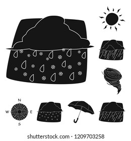 Vector design of weather and climate icon. Set of weather and cloud vector icon for stock.