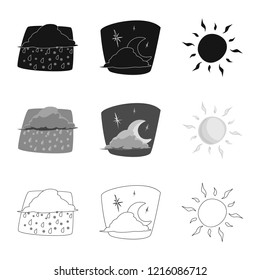 Vector design of weather and climate icon. Set of weather and cloud stock symbol for web.