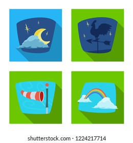 Vector design of weather and climate icon. Set of weather and cloud stock symbol for web.